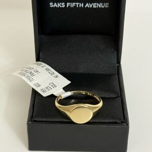 NWT $1052 saks fifth avenue  14 K SOLID Gold Signet Ring